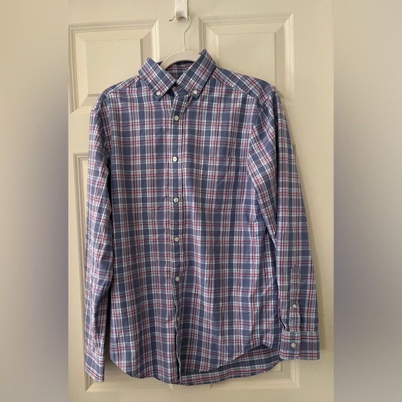 Vineyard Vines Classic Fit Murray Shirt long sleeve button down pink blue plaid - Picture 1 of 6